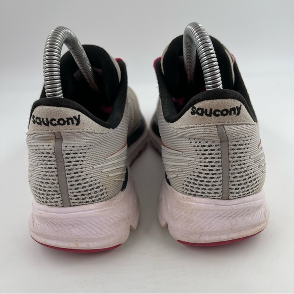 Saucony Women’s Ride 14 Fog Grey / Cherry Running Shoes - Size 6.5 - Picture 4 of 11